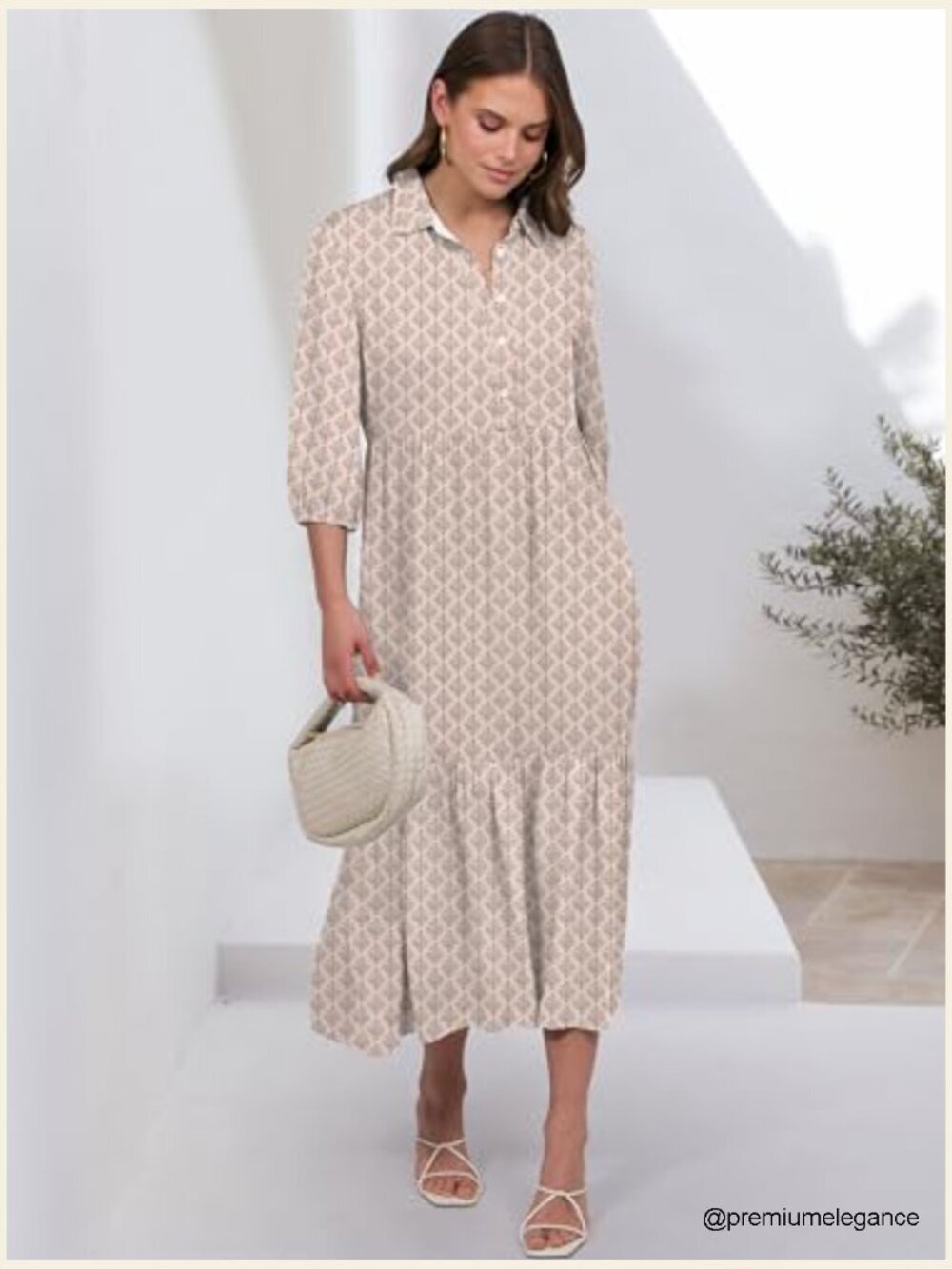 Rayon Maxi Dress with Puff Sleeves, V-Neck, Floral Print, Size S - Picture 3 of 7